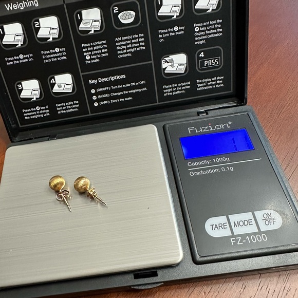 10K Yellow Gold Dome Stud Earrings - Picture 10 of 11